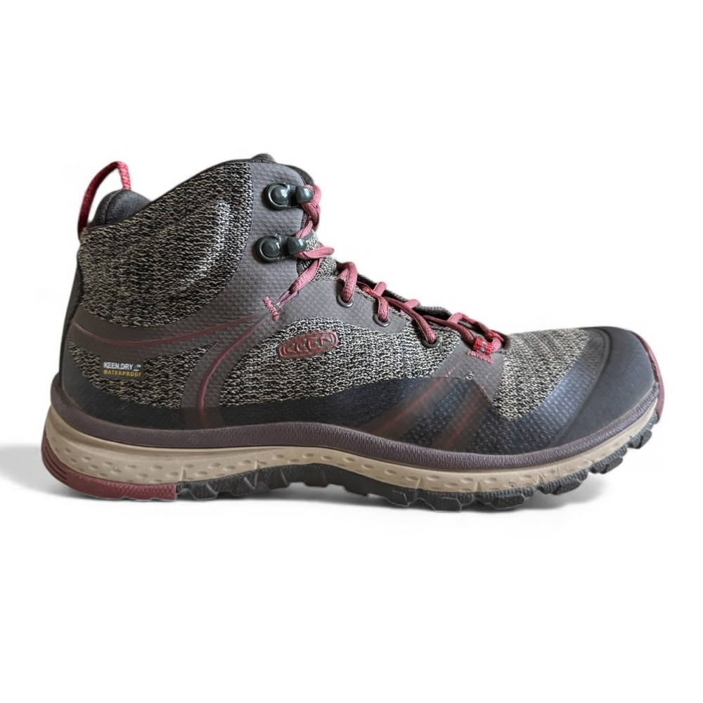 KEEN Terradora Waterproof Hiking Boots Lightweight Trail Shoes Brown Burgundy 9 - Picture 4 of 10